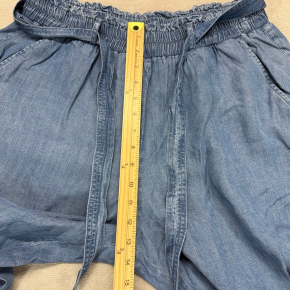 DR2 by Daniel Rainn Jeans Women's Large Blue Denim Wide Paperbag Waist Tie Waist - Picture 12 of 15